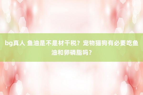 bg真人 鱼油是不是材干税？宠物猫狗有必要吃鱼油和卵磷脂吗？