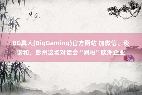 BG真人(BigGaming)官方网站 加微信、谈谐和，彭州这场对话会“圈粉”欧洲企业