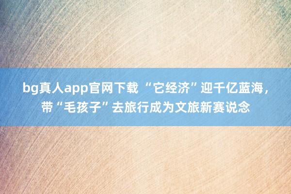 bg真人app官网下载 “它经济”迎千亿蓝海，带“毛孩子”去旅行成为文旅新赛说念