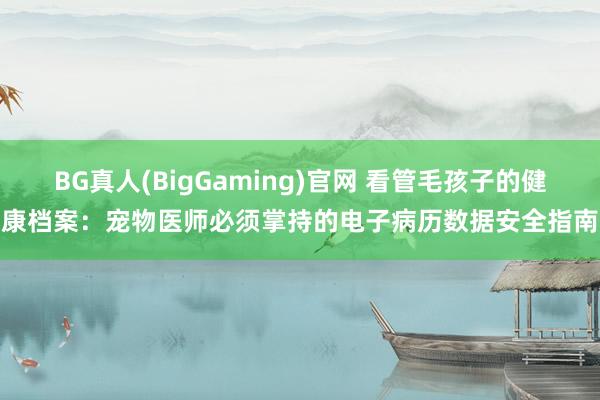 BG真人(BigGaming)官网 看管毛孩子的健康档案：宠物医师必须掌持的电子病历数据安全指南