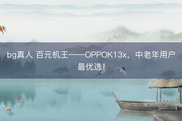 bg真人 百元机王——OPPOK13x，中老年用户最优选！